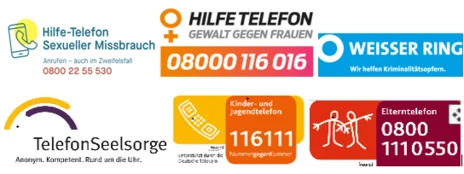 Sammlung aus mehreren Hilfenummer