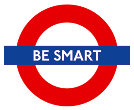 Logo von Besmart dont start roter Kreis mit blauem Trennstrich