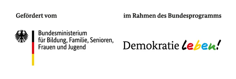 Förderlogo von BMBFSFJ im Rahmen des Bundesprogramms "Demokratie Leben!"
