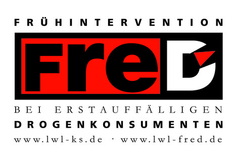 Logo von Fred mit den Farben rot weiß schwarz