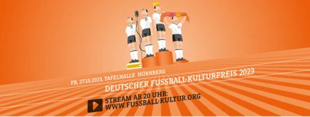 orangener Untergrund darüber ein Fußball 