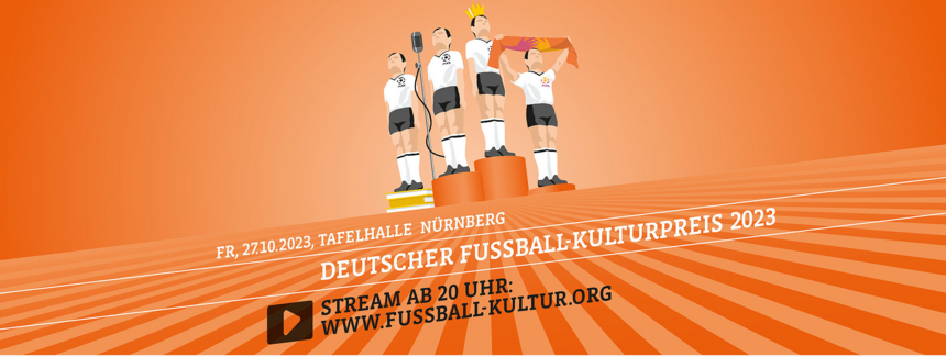 orangener Untergrund darüber ein Fußball 