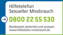 Telefonnummer des Hilfetelefons Sexueller Missbrauch 0800 2255 530