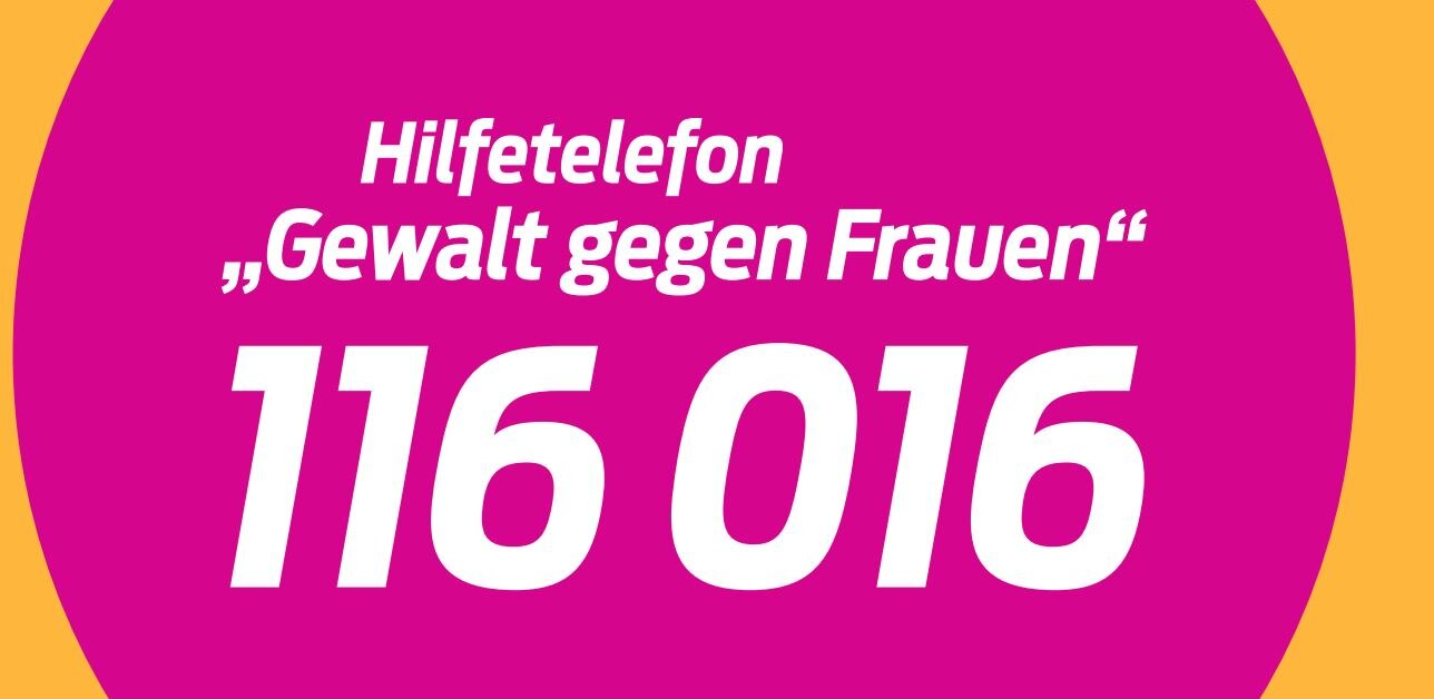 Aktionsbild zum Hilfetelefon mit der Telefonnummer