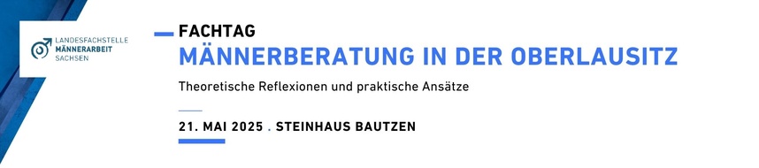 Ausschnitt vom Veranstaltungsbild mit Logo der Landesfachstelle auf der linken Seite und Titel des Fachtags in der Mitte.