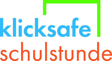 klicksafe logo in grün und darunter die Schrift Schulstunde