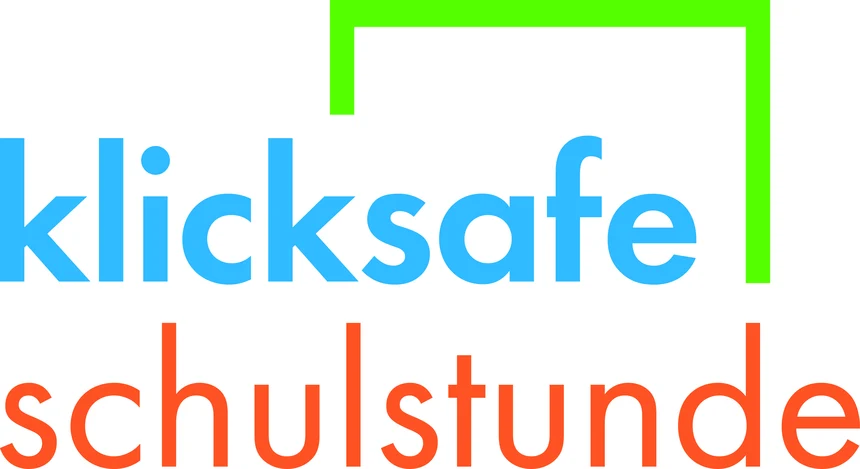 klicksafe logo in grün und darunter die Schrift Schulstunde