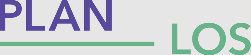 Schrift PlanLos auf weißen Untergrund mit hellgrüner Schrift