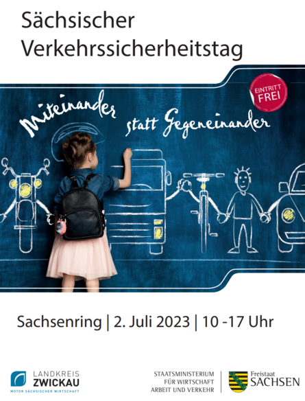 Titelbild für den sächsischen Verkehrssicherheitstag, Miteinander statt Gegeneinander