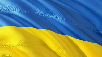 Flagge von der Ukraine oben blau unten gelb