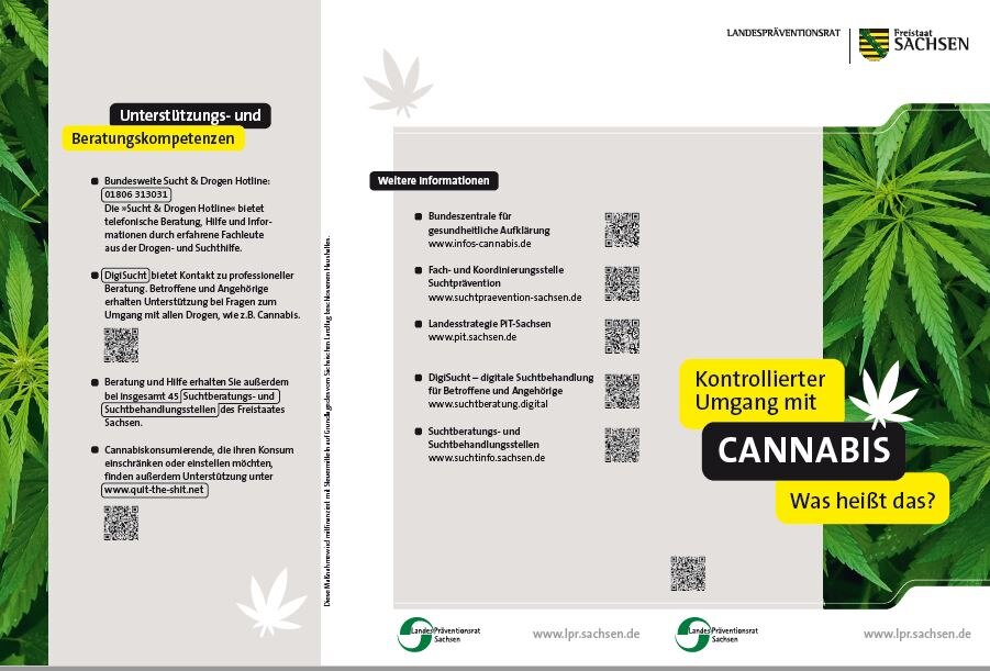 Vorderansicht Informationsblatt Cannabisgesetz