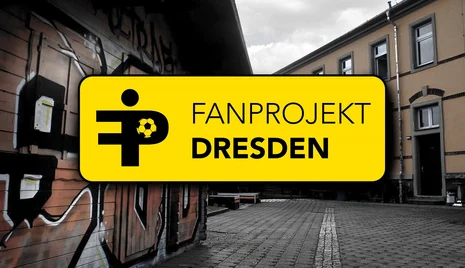 Fanprojekt Dresden in gelber Schrift