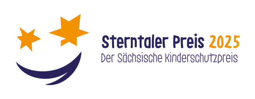 logo vom sterntalerpreis 25 auf weißem Untergrund mit der Aufschrift in blau Sterntaler Preis 2025